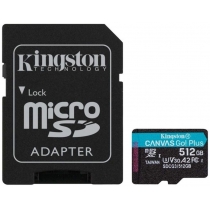 Картка пам'ятi microSD 512Gb Kingston, кл.10 + SD адаптер