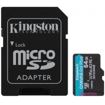 Картка пам'ятi microSD 64Gb Kingston, кл.10 + SD адаптер