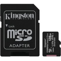 Картка пам'ятi microSD 128Gb Kingston, кл.10 + SD адаптер