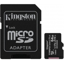 Картка пам'ятi microSD 64Gb Kingston, кл.10 + SD адаптер