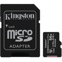 Карта памяти microSD 64Gb Kingston, кл.10 + SD адаптер