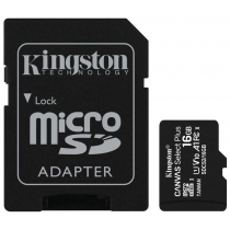 Картка пам'ятi microSD 16Gb Kingston, кл.10 + SD адаптер