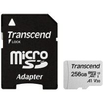 Карта памяти microSD 256Gb Transcend, кл.10 + SD адаптер