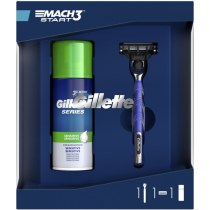 Подарочный набор Бритва Gillette Mach3 Start + Sensitive Пена Для Бритья
