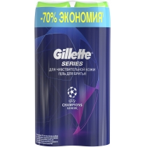 Гель для гоління Gillette Series Sensitive Skin для чутливої ??шкіри 200 мл, 2 шт