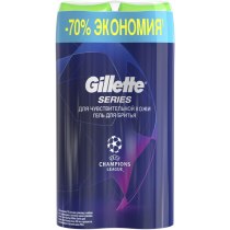 Гель для гоління Gillette Series Sensitive Skin для чутливої ??шкіри 200 мл, 2 шт