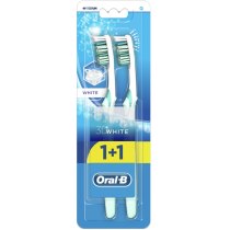 Зубна щітка Oral-B 3D White Відбілювання середня, 1 шт + 1 шт безкоштовно