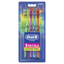 Зубна щітка мануальна Oral-B Color Collection, Сімейна Упаковка, 4 шт