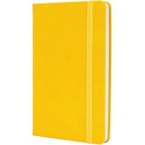 Деловая записная книжка SQUARE, А5, твердая обложка, резинка, белый блок клетка, желтый
