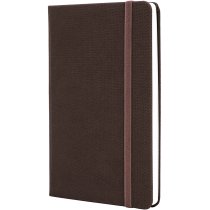 Деловая записная книжка SQUARE, А5, твердая обложка, резинка, белый блок клетка, коричневый