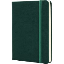 Деловая записная книжка SQUARE, А6, твердая обложка, резинка, кремовый блок линия, зеленый