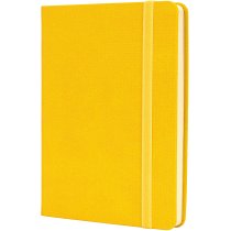 Деловая записная книжка SQUARE, А6, твердая обложка, резинка, кремовый блок линия, желтый