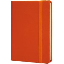 Деловая записная книжка VIVELLA, А6, твердая обложка, резинка, кремовый блок линия, оранжевый