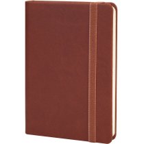 Деловая записная книжка VIVELLA, А6, твердая обложка, резинка, кремовый блок линия, коричневый