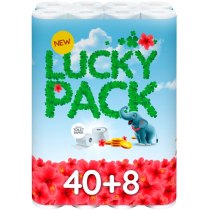 Папір туалетний 2 шари Lucky Pack 48 рулонів білий