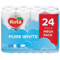 Папір туалетний 3 шари Ruta Pure White 24 рулона білий