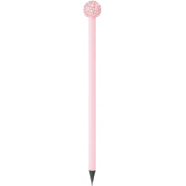 Олівець чорнографітний HB із акриловою сяючою прикрасою, рожевиий корпус