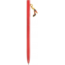 Ручка металева червона з брелоком "Туфелька", пише синім