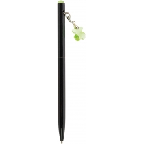 Ручка металева з зеленим брелоком-кристалом 