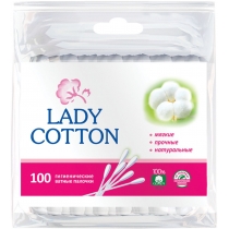 Палички ватні Lady Cotton в поліетиленовому пакеті 100шт
