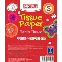 Бумага тишью, 17г/м, 5 листков 50*70 см, цвет пастельный розовый
