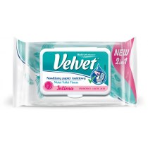 Туалетная бумага влажный Velvet и влажные салфетки для интимной гигиены 2 в 1 42 листа