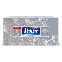 Серветки в коробці 3 шари Velvet Оксамитова гармонія 120 шт колір асорті