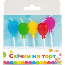 Набір Balloons: 5 свічок на торт асорті