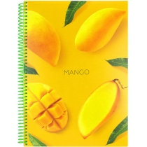 Блокнот "Cocktail: Mango", A4 (200х285), пластикова обкладинка, ПВХ спіраль, 80 арк., клітинка