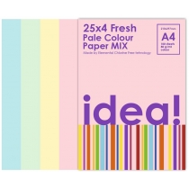 Папір Idea!(набір) кольоровий Pale Colour mix FRESH 25х4, А4 80 г/м 100арк