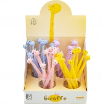 Ручка кулькова Giraffe, гелева синя. 4 дизайни асорті у кольоровому дисплеї.