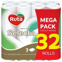 Папір туалетний 3 шари RUTA Selecta 32 рулона білий