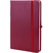 Деловая записная книжка NEBRASKA, А5, мягкая обложка, резинка, белый блок линия, бордо