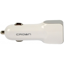Автомобільний зарядний пристрій білий CROWN CMСС-003