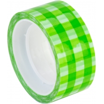 Стрічка клейка канцелярська декоративна 18 мм x 10 м Optima, Tartan зелена