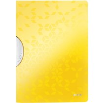 Папка с клипом Leitz WOW ColorClip, A4 PP, желтый металлик