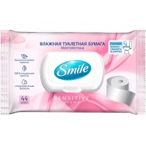 Вологий туалетний папір Smile Sensitive з клапаном 44 шт