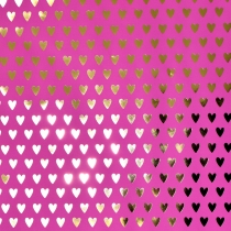 Подарунковий папір в рулоні рожевий 76см*10м "Серця"