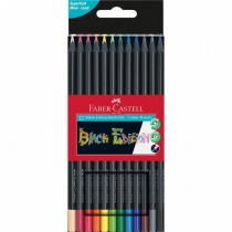 Олівці кольорові Faber-Castell Black Edition 12 кольорів тригранні чорне дерево у картоні