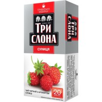 Чай чорний з ароматом суниці пакетований ТРИ СЛОНА Суниця 20шт х 1,3г