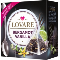 Чай чорний  з ароматом ванілі та бергамоту пірамідки Lovare Bergamot vanilla 15шт х 2г