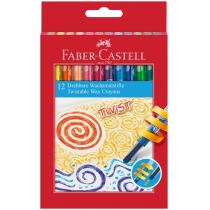 Набір крейди воскової кольорової Faber-Castell  викручуються в пластиковому корпусі  12 кольорів