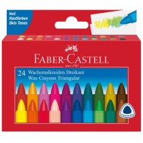 Набір крейди воскової кольорової Faber-Castell Wax Crayons Triangular тригранна 24 кольори