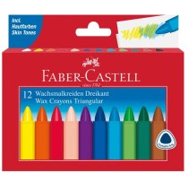 Набір крейди воскової кольорової Faber-Castell Triangular  коробці 12 кольорів