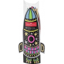 Набір  олівців кольорових Faber-Castell "Ракета" 10 кольорів (5 неонових + 5 металік)
