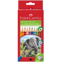Олівці кольорові потовщені Faber-Castell JUMBO 10 кольорів з чинкою