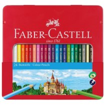 Олівці кольорові Faber-Castell "Замок" 24 кольори в металевій коробці