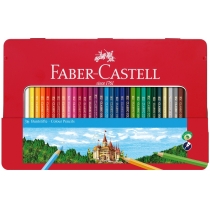 Олівці кольорові Faber-Castell 36 кольорів "Замок" в металевій коробці