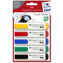 Маркери для тканини Faber-Castell Textile Marker, 5 кольорів у блістері