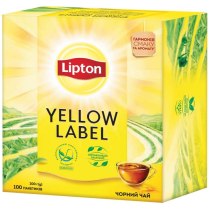 Чай чорний Lipton Yellow label 100шт х 2г